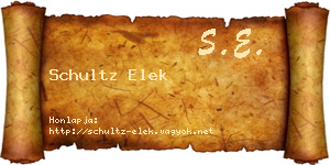 Schultz Elek névjegykártya